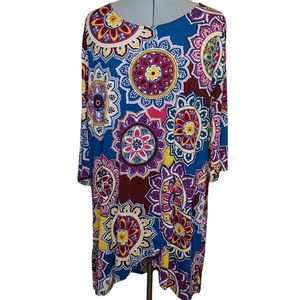 42 Pops manela tunic top 1X wrap look asymetrical EUC
